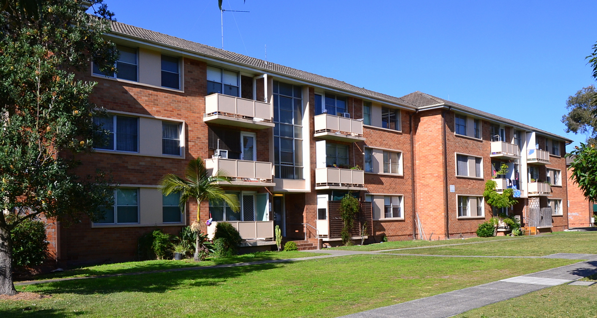 Public housing apartments on Banks Avenue in Pagewood, Sydney.