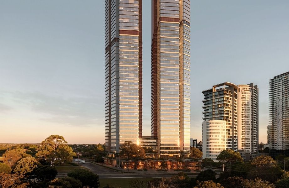 A project rendering of Chatswood Grand Residences near Chatswood station.