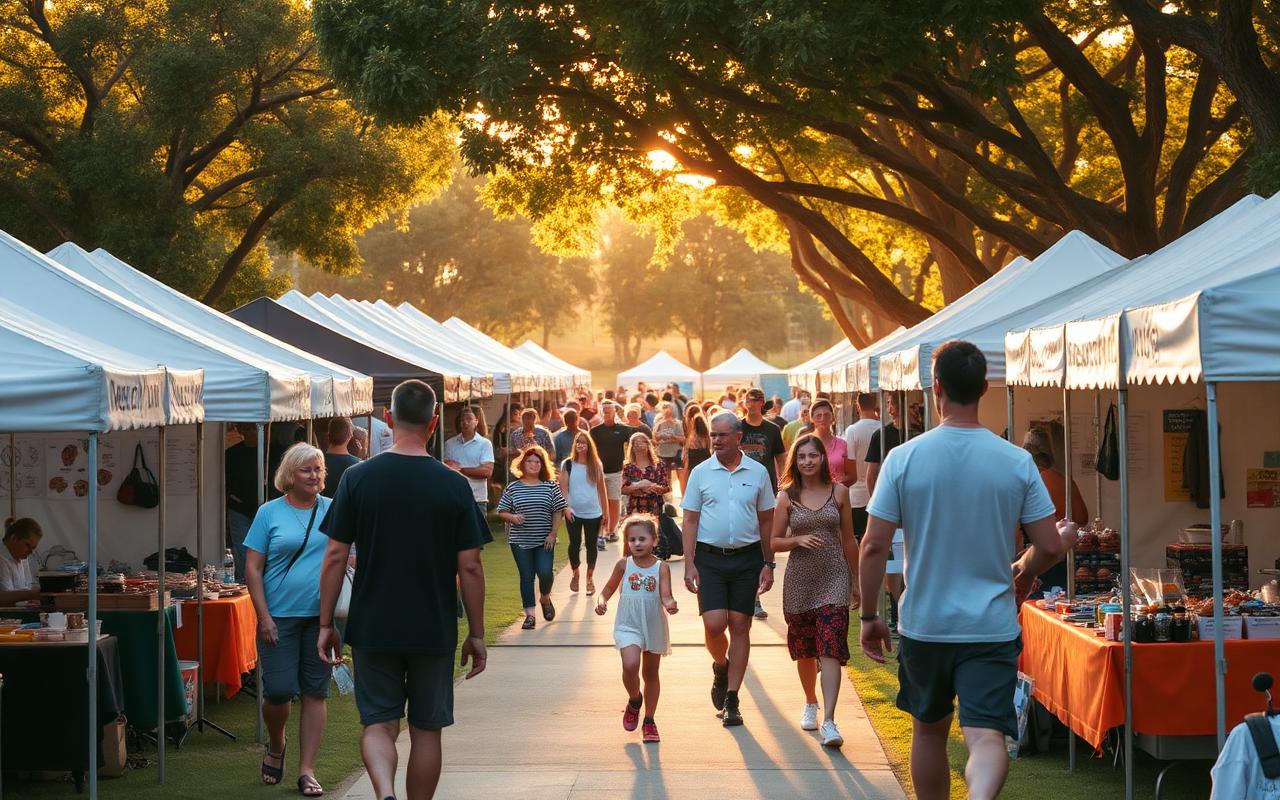 A community event in a Sydney park with families