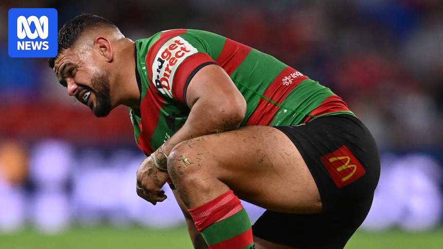 Latrell Mitchell at training. Wayne Bennett has rejected suggestions South Sydney injury tolls are linked to the Heffron Park training surface.